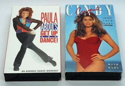Paula Abdul GET UP AND DANCE Cindy Crawford SHAPE YOUR BODY WORKOUT VHS Exercise - Image 1 of 4
