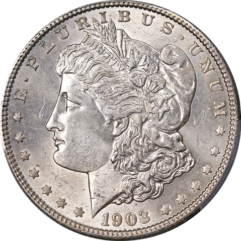 1903-P Morgan Silver Dollar PCGS MS63 Great Eye Appeal Strong Strike Cover