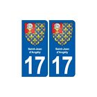17 Saint-Jean-d-Angély City Coat of Arms Sticker Plate - Angles: Round