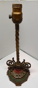 ANTIQUE CAST IRON POLYCHROMED LAMP BASE TO REWIRE - Picture 1 of 11