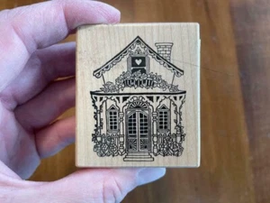 Rubber Stamp PSX F-363 VICTORIAN COTTAGE Summer House Shop Garden Porch Flowers  - Picture 1 of 2