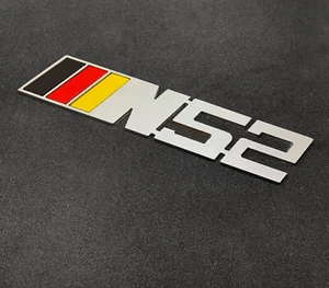 N52 Badge ,Real Metal ( Silver ) matte finish German Color - Picture 1 of 1