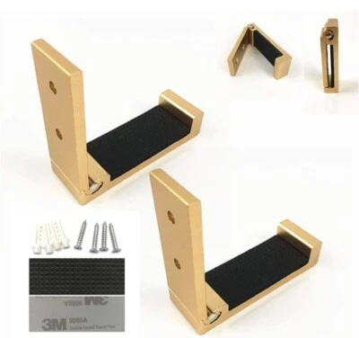 MEETRADE 2 Pack Aluminum Headphone Foldable Wall Hanger Headset Stand Hook Mount