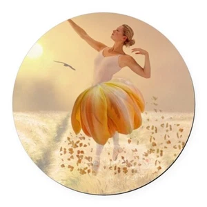 BALLERINA BALLET DANCE ART Glass Pendant German Silver 20" Necklace Women Men - Picture 1 of 9
