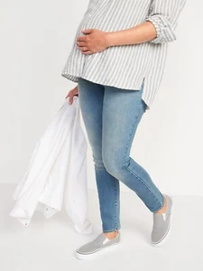 Maternity Full-Panel Medium Wash Skinny JeansSize 8 - Picture 1 of 15