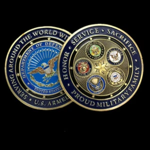 US Militaria Challenge Coin Serving Around World Air Force Sammlerstück Navy Army - Bild 1 von 11