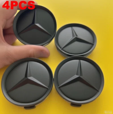 Set of 4PCS Wheel Center Rim Hub Caps Badge LogoFor Mercedes Benz S C E 75mm AMG - Image 1 of 4