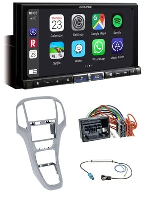 Alpine 2DIN DAB USB MP3 Bluetooth Autoradio für Opel Astra J ab 2009 Platinsilbe - Bild 1 von 4