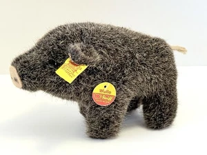 Steiff WULLE Boar Pig 1468/10 5.5” Vintage Plush Western Germany with Tags - Picture 1 of 9