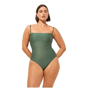 J Crew Long Torso Gemma One Piece in Classic Sculpt Green Womens Size 12 - Picture 1 of 10