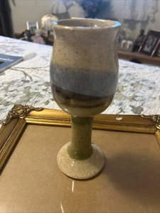 Collectible Handmade Goblet 1991 By M. Wendy Lewiston Idaho 7.5” - Picture 1 of 9