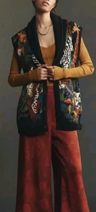 VTG Artisans Wildlife Knit Sweater S Leopard Zebra Parrot Jungle Safari Animal  - Picture 1 of 9