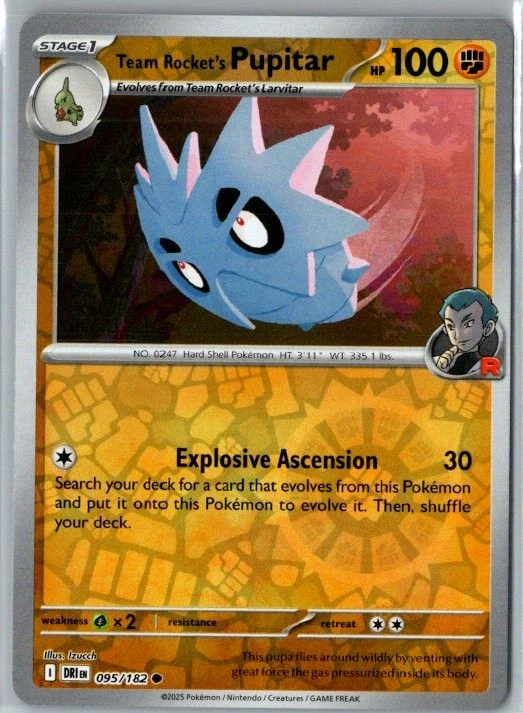 Team Rocket's Pupitar Common SV10: Destined Rivals 095/182 NM - Image 1 of 2