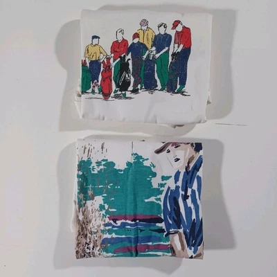 Lot Of 2 Sz L 90's Golf Graphic Polos: Munsingwear Grand Slam & Cross Creek - Image 1 of 4