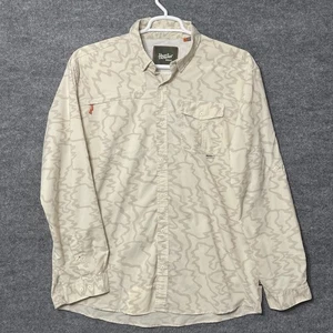 Howler Bros Mens XL Long Sleeve Button Up Shirt Tan Camo Outdoor Fishing Work - Picture 1 of 10