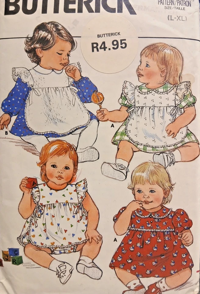 Vintage 1980s Sewing Pattern**Infants Dress, PInafore & Panties**BUTTERICK 3253 - Image 1 of 1