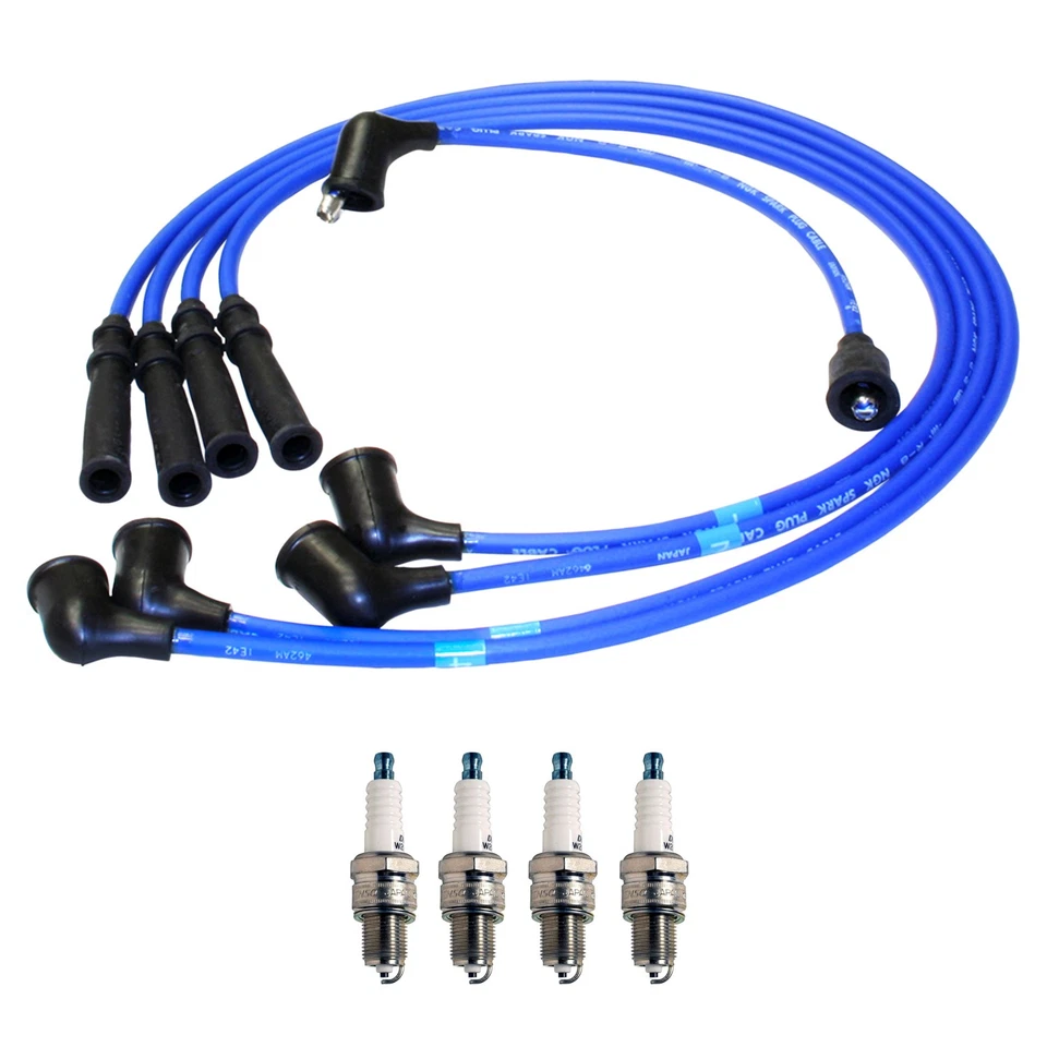 NGK Wire Set And Denso 4 Standard Spark Plugs Kit for Chevrolet LUV 1.8L L4 NA - Image 1 of 1
