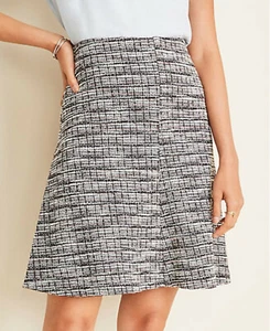 Ann Taylor Tweed getäfelt ausgestellter Rock Größe 8 neu mit Etikett - Bild 1 von 3