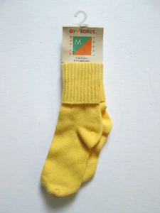 NEW Gymboree Vintage M/L 3-5yrs 9-11 Yellow Foldover Socks Solid Gymkid Basics  - Picture 1 of 2