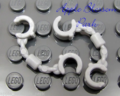 NEW 2 Lego City Police Agent Minifig HANDCUFFS Gray Minifigure Army Soldier Tool - Image 1 of 1