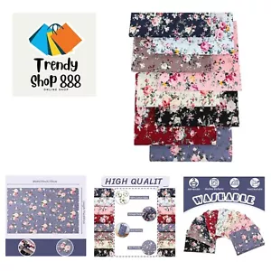 8 Pieces Vintage Floral Fabric Cotton Precut Decorative Quilting Fabric by Th... - Picture 1 of 8