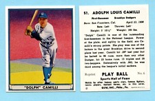 1941 Playball Reprint # 51 Dolph Camilli -- Brooklyn Dodgers
