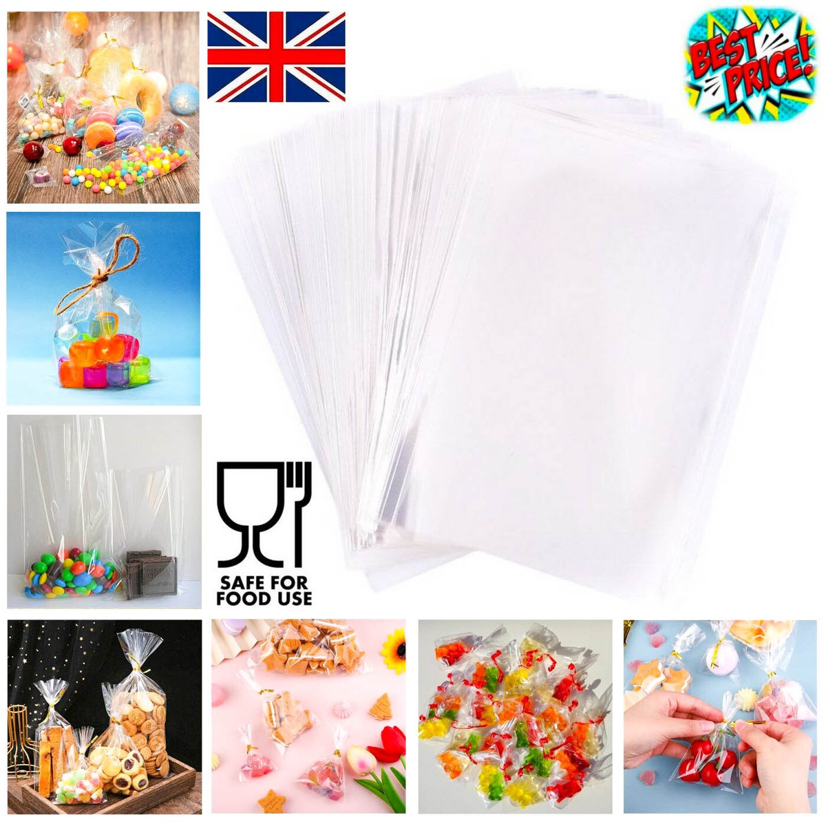 BEFORYOU 6 Inch Cake Pop Sticks Set Pack Of 300, Each Of 100 Pieces Parcel Bags, Colorful Treat Sticks, Colorful Metallic Wire For Lollipops Candies Chocolates And Cookies