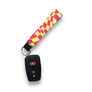 Retro Checkerboard Wristlet Keychain - Picture 1 of 1