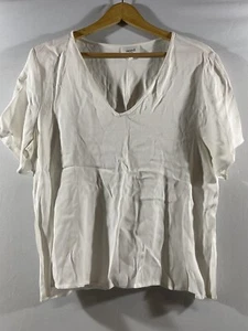Seed HERITAGE Womens White short sleeve blouse/top Size 12 EUC - Picture 1 of 4