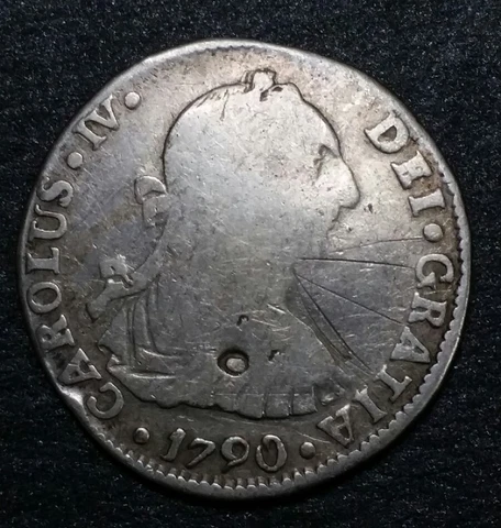 1790 PR Bolivia 2 Reale Spanish Colonial Milled Bust Charles IV Rare Silver Coin Cover