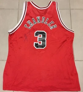 Men's Autographed TYSON CHANDLER #3 Chicago Bulls Champion Jersey Sz 44 Rookie - Picture 1 of 6