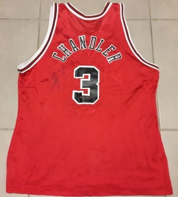 Men's Autographed TYSON CHANDLER #3 Chicago Bulls Champion Jersey Sz 44 Rookie - Image 1 of 4