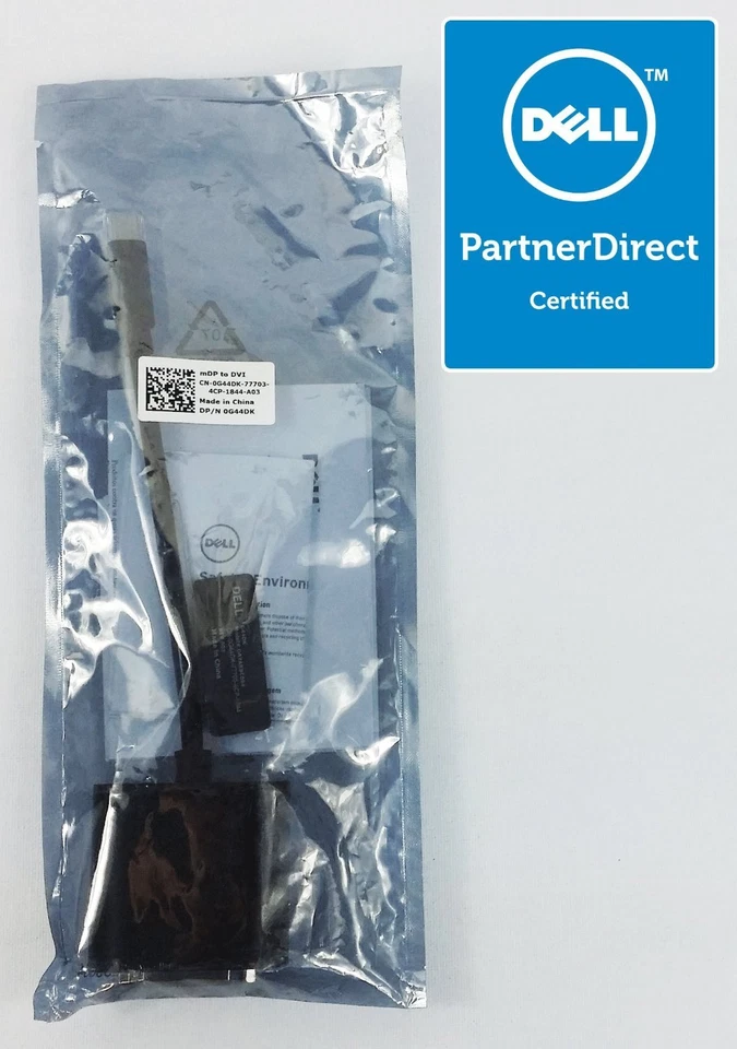 GENUINE Dell Mini DisplayPort  to DVI Dongle Adapter Cable - G44DK - Image 1 of 4