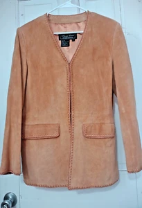 Terry Lewis Women’s Peach Suede Jacket - Size Medium - Picture 1 of 4