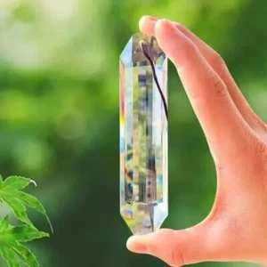 Clear Pillar Crystal Prism Sunlight Catcher Pendant 8cm - Picture 1 of 10
