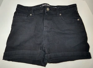 Girls Cat & Jack Midi Stretch Black Denim Shorts XL (14/16) - Picture 1 of 4