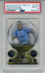 2022 TOPPS CRYSTAL PREMIUM CRYSTAL BALLERS ERLING HAALAND MAN CITY PSA 10 POP 2 - Picture 1 of 2