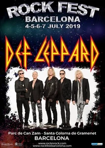DEF LEPPARD "ROCK FEST BARCELONA 2019" CONCERT TOUR POSTER - Heavy Metal Music - Picture 1 of 1