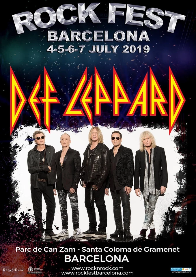 DEF LEPPARD "ROCK FEST BARCELONA 2019" CONCERT TOUR POSTER - Heavy Metal Music - Image 1 of 1