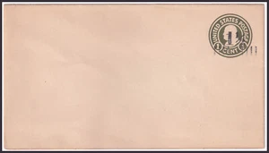 UNITED STATES USA - 1½ on 1c FRANKLIN ENVELOPE UPRATED - MINT - Picture 1 of 4