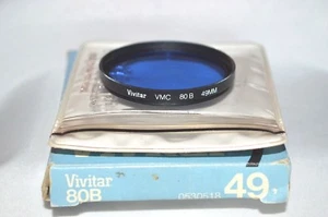 Vivitar VMC NEW 49 mm 80 B Screw-In Filter w Pouch & Box Made in USA (T-12) - Picture 1 of 4