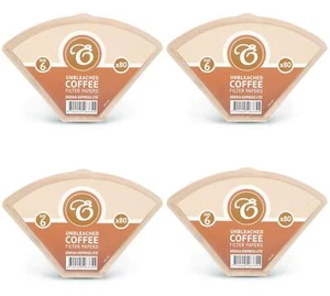 320 Size 6 Coffee Filter Paper Cones Replacement - Unbleached - Picture 1 of 4