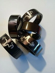 Herren Ring TITAN Tribal Muster Drache, schwarz/silber 7 mm breit - Bild 1 von 5