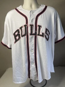 Vintage Chicago Bulls Jersey Starter NBA Baseball Button Sewn 90s - Picture 1 of 7