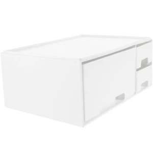  White Monitor Stand Riser Increased Storage Box Elevated Screen with - Afbeelding 1 van 12