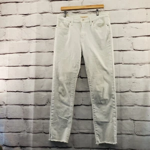 LEVIS 724 Jeans Womens 31 High Rise Straight Raw Hem Zip White 5-Pocket - Picture 1 of 14