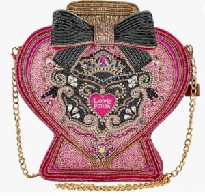 Mary Frances LOVE POTION Pink Bottle Beaded Handbag Bag Purse NEW - Picture 1 of 6