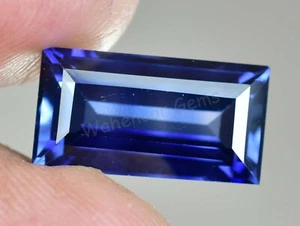Flawless 11.90 Ct Natural Blue Ceylon Sapphire Baguette Certified Loose Gemstone - Bild 1 von 7