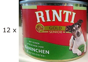 12 x 185 g RINTI Gold Senior (€ 9,89/kg) mit feinen Stückchen vom Kaninchen - Bild 1 von 5