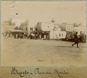 Place du marché à Bizerte. Tunisie Tunisia. Tirage citrate circa 1900. - Imagen 1 de 1